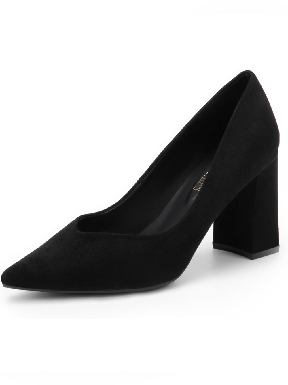 DREAM PAIRS Chunky Closed Toe Block Heels in Faux Suede Sz 6
